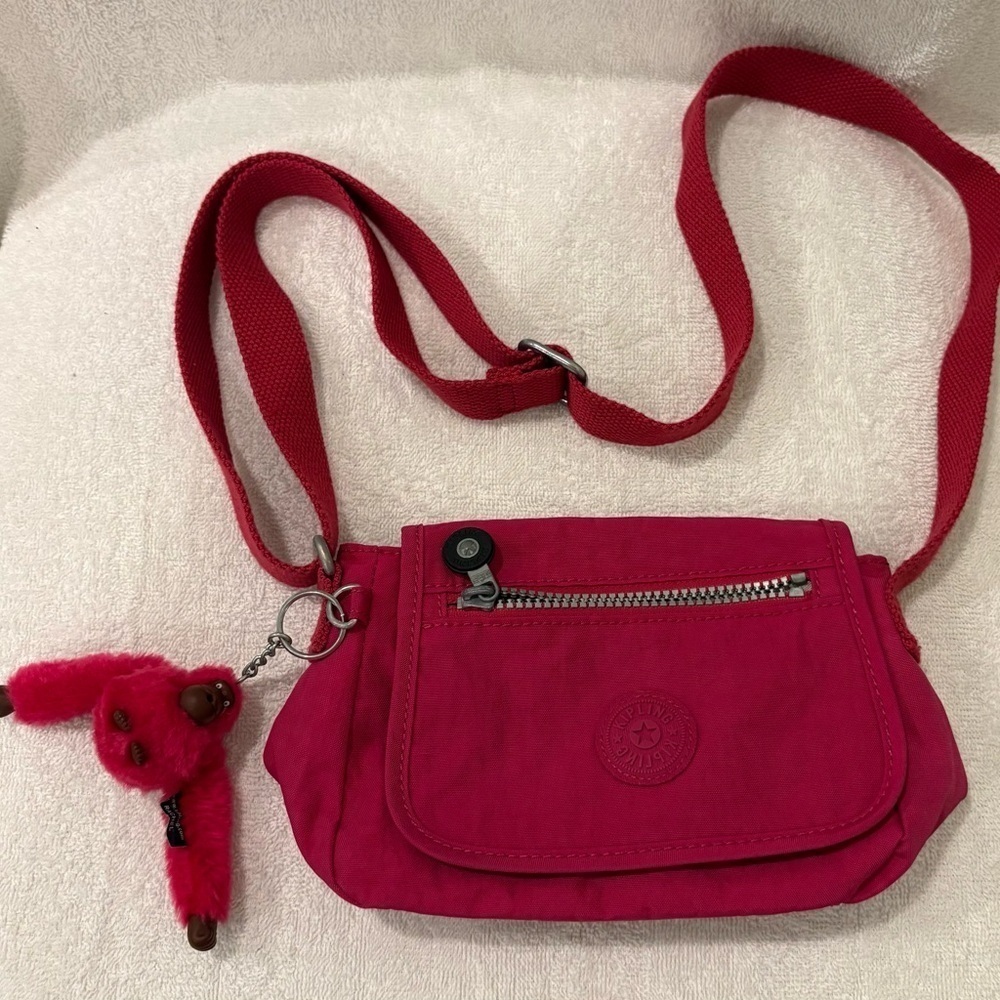 Kipling Pink Crossbody Bag adjustable strap all ages